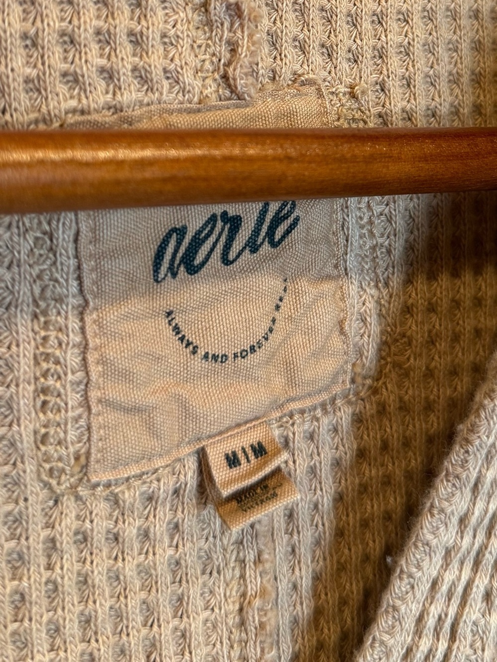 Aerie Lumberjane waffle knit polo sweatshirt Medium - Picture 8 of 9